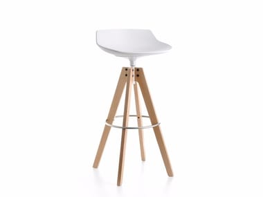 FLOW STOOL - High swivel trestle-based stool by MDF Italia