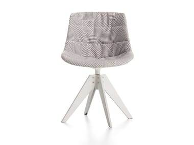 FLOW TEXTILE - Swivel upholstered trestle-based fabric chair by MDF Italia