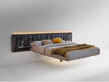 FLUTTUA REPLIS LIMITED EDITION - Suspended double bed with upholstered headboard by Lago