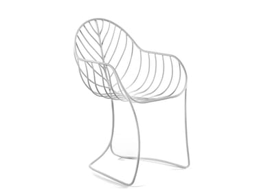 FOLIA - Stainless steel garden chair with armrests by Royal Botania