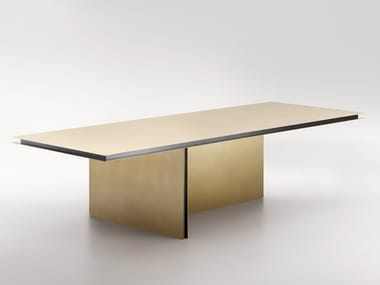 FOLIO - Rectangular brass table by De Castelli