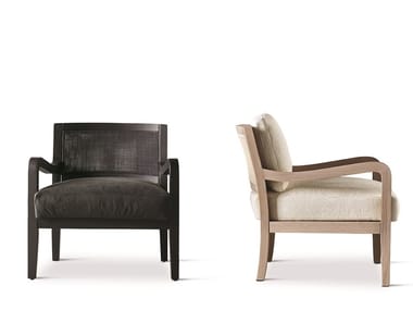 FORREST WOOD - Wooden armchair with armrests by Meridiani