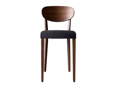 FRIENDLY - Upholstered wooden barstool by Tonon