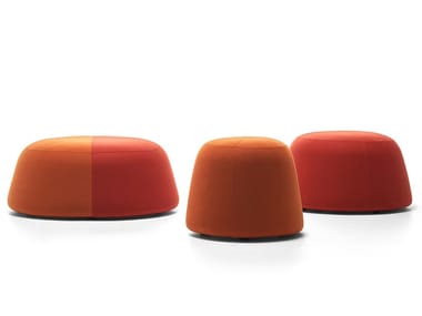 FUJI - Upholstered round fabric pouf by MDF Italia