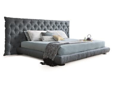 FULL MOON - Fabric double bed with upholstered headboard by Bonaldo