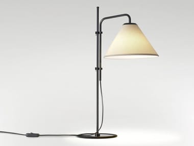 FUNICUL? S FABRIC - Height-adjustable iron table lamp with polyester shade by Marset