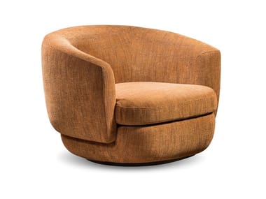 GABRIELLE - Swivel fabric armchair by Cantori