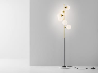GALASSIA - Floor lamp in glass and metal by Stilnovo