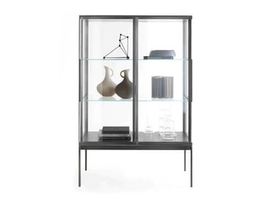 GALERIST - Glass and aluminium display cabinet by Lema