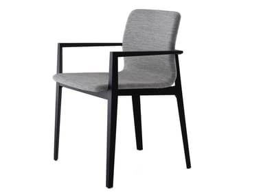 GARDA - Upholstered fabric chair with armrests by Porro