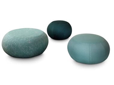 GEO - Round canvas garden pouf with removable cover by Saba Italia