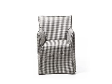 GHOST OUT 25 - Upholstered fabric garden chair with armrests by Gervasoni