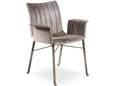 GINEVRA - Eco-leather chair with armrests by Cantori