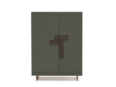 GINEVRA - Wooden highboard with doors by Pianca