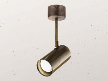 GIRASOLI 214.08 - Adjustable round brass spotlight by Il Fanale