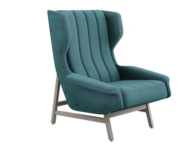 GIULIA - Fabric armchair with armrests by Tacchini