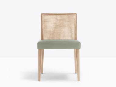 GLAM 432 - Wooden chair with woven cane backrest by Pedrali