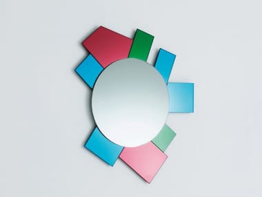 GLI SPECCHI DI DIONISO 6 - Round wall-mounted framed mirror by Glas Italia