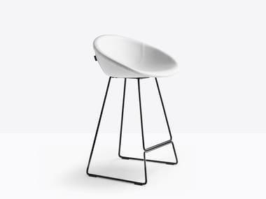 GLISS 912 - Upholstered sled base stool by Pedrali