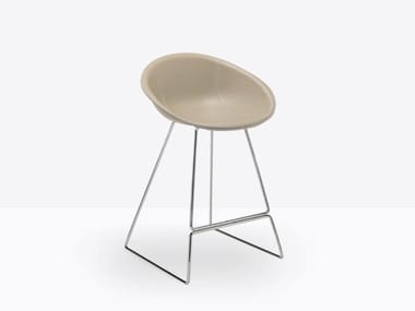 GLISS 932 - Upholstered sled base stool by Pedrali