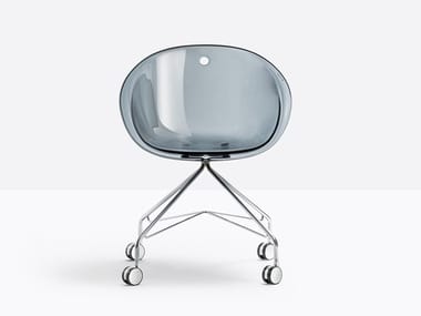 GLISS 968 - Polycarbonate office chair with 4-Spoke base with castors by Pedrali