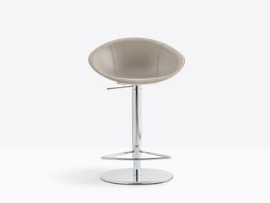 GLISS 990 - Swivel tanned leather stool with gas lift by Pedrali