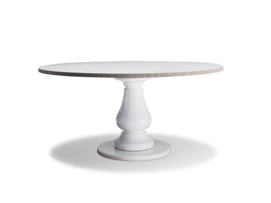 GRAY 38 - Round table with porcelain stoneware base and wooden top by Gervasoni