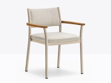 GUINEA - Aluminium garden chair with armrests by Pedrali