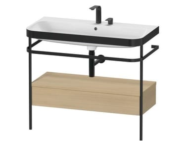 HAPPY D.2 PLUS - Console ceramic washbasin with towel rail by Duravit