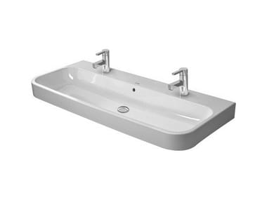 HAPPY D.2 - Double ceramic washbasin with overflow by Duravit