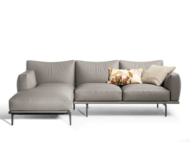 HAPPY JACK - Sectional leather sofa with chaise longue by Poltrona Frau