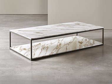 HARDY - Low rectangular metal coffee table by Meridiani