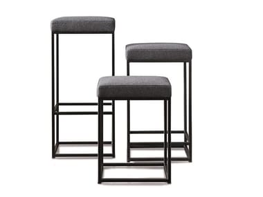 HARDY - Upholstered stool with removable cover by Meridiani