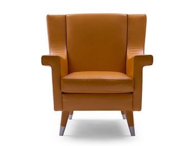 HAVANA - Bergere leather armchair by Bodema