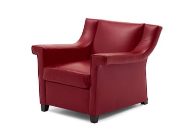 HAVANA LOUNGE - Leather armchair with armrests by Bodema