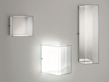 HEIGH - HO - Open crystal wall cabinet with door by Glas Italia