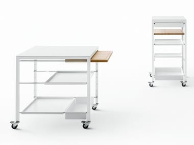 HELSINKI - Steel food trolley with drawers by Desalto