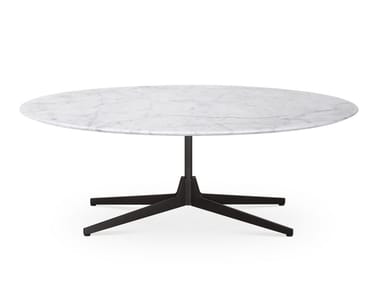 HEXA - Low oval marble coffee table by Saba Italia