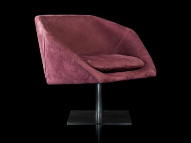 HEXAGON - Swivel leather easy chair by Henge