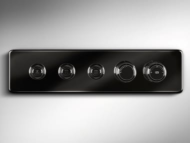 HI-FI ECLECTIC LINEAR - Recessed metal shower tap with plate by Gessi