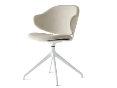 HOLLY - Upholstered trestle-based fabric chair by Calligaris