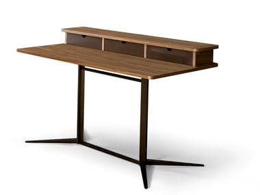 HOME OFFICE NELSON - Walnut secretary desk with drawers by Bonaldo