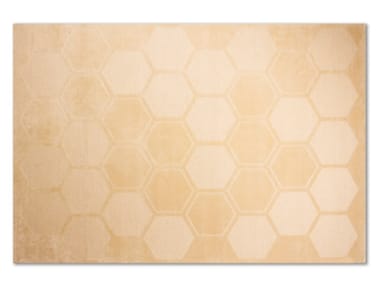 HONEYCOMB - Rectangular wool and silk rug with geometric shapes by Royal Stranger