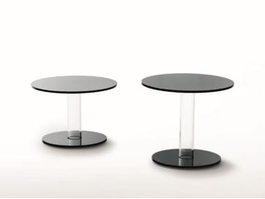 HUB - Round crystal coffee table by Glas Italia