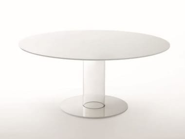 HUB - Round crystal table by Glas Italia