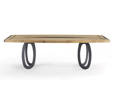 HYPNOTIC - Wooden and iron dining table by Riva 1920