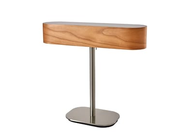 I-CLUB - Handmade wood veneer and metal table lamp by LZF