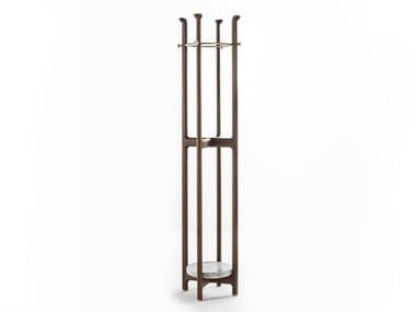 IGOR - Walnut coat rack with umbrella stand by Porada