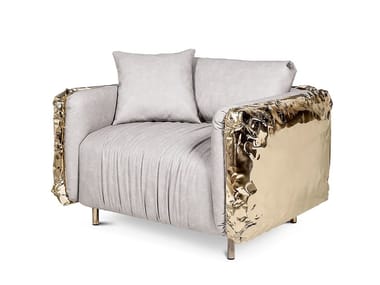 IMPERFECTIO - Upholstered leather armchair with armrests by Boca do Lobo