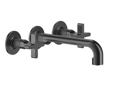 INCISO + - Wall-mounted chromed brass washbasin mixer by Gessi